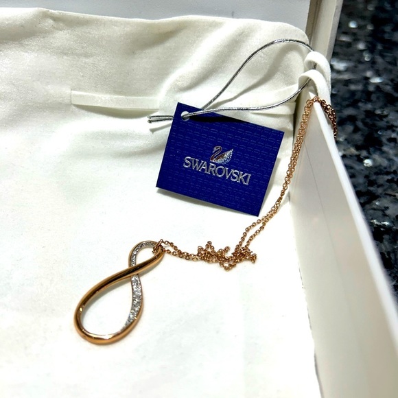 ✨ Stunning Elegant Vintage Swarovski Rose Infinity Exist Necklace - Picture 7 of 16